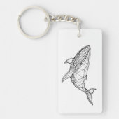 Minimalist Geometric Whale Acrylic Keychain Schlüsselanhänger (Vorderseite)