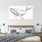 Minimalist Geometric Whale Canvas Wall Art Leinwanddruck (Insitu (Schlafzimmer))