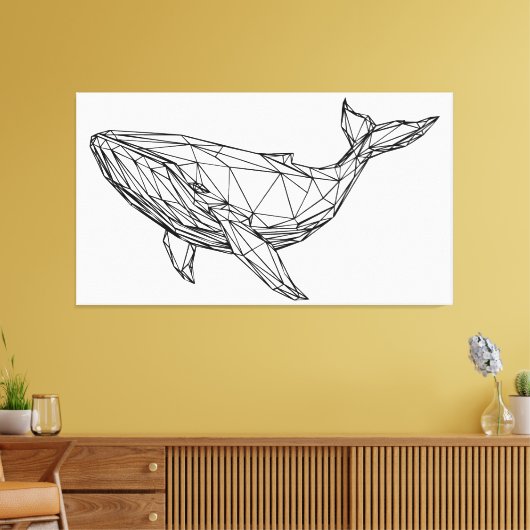 Minimalist Geometric Whale Canvas Wall Art Leinwanddruck (Insitu (Wohnzimmer))