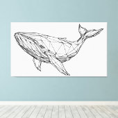 Minimalist Geometric Whale Canvas Wall Art Leinwanddruck (Insitu (Holzboden))