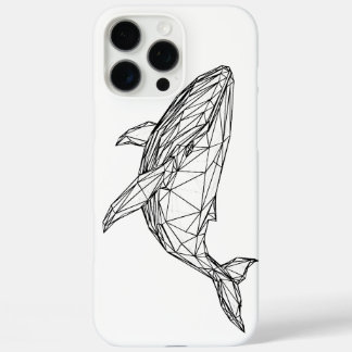 Minimalist Geometric Whale Case for iPhone 16 Pro