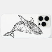 Minimalist Geometric Whale Case for iPhone 16 Pro (Rückseite (Horizontal))
