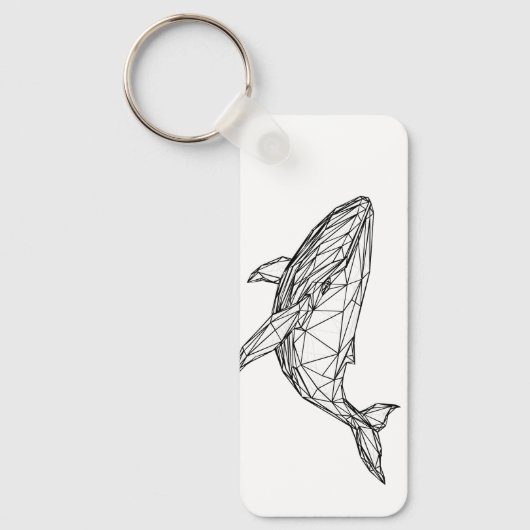 Minimalist Geometric Whale Keychain Schlüsselanhänger (Vorderseite)