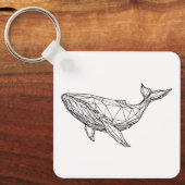 Minimalist Geometric Whale Keychain Schlüsselanhänger (Vorderseite)