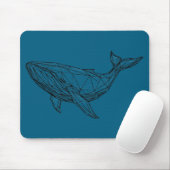 Minimalist Geometric Whale Mouse Pad Mousepad (Mit Mouse)