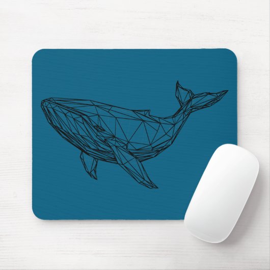 Minimalist Geometric Whale Mouse Pad Mousepad (Mit Mouse)