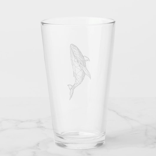 Minimalist Geometric Whale Mug Glas (Rückseite)