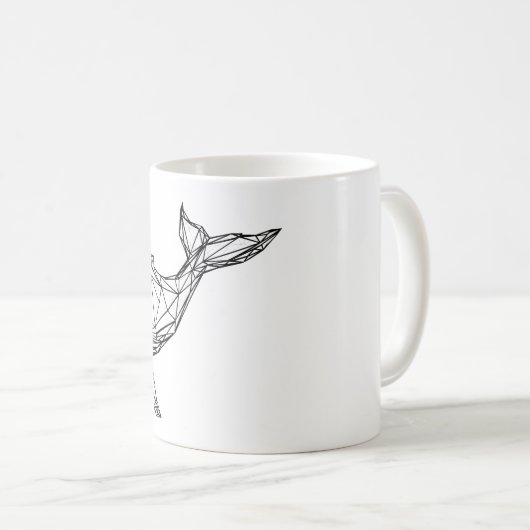 Minimalist Geometric Whale Mug Kaffeetasse (VorderseiteRechts)