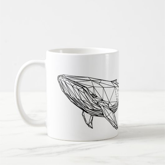Minimalist Geometric Whale Mug Kaffeetasse (Links)