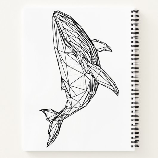 Minimalist Geometric Whale Notebook Notizblock (Rückseite)