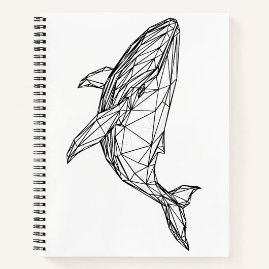 Minimalist Geometric Whale Notebook Notizblock (Vorderseite)