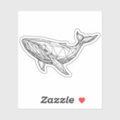 Minimalist Geometric Whale Sticker  (Blatt)