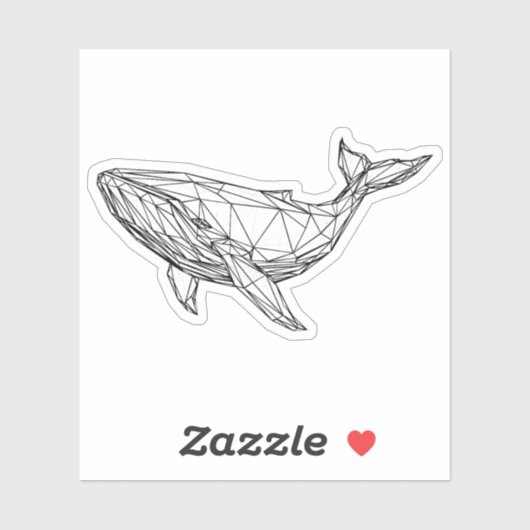 Minimalist Geometric Whale Sticker (Blatt)