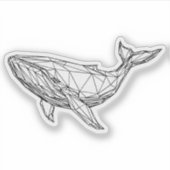 Minimalist Geometric Whale Sticker  (Vorderseite)