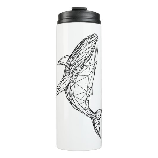 Minimalist Geometric Whale Thermal Tumbler Thermosbecher (Vorderseite)