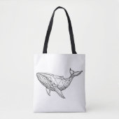 Minimalist Geometric Whale Tote Bag Tasche (Vorderseite)