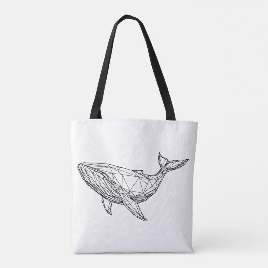 Minimalist Geometric Whale Tote Bag Tasche (Rückseite)