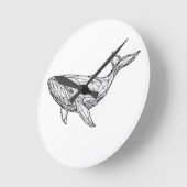 Minimalist Geometric Whale Wall Clock Runde Wanduhr (Winkel)