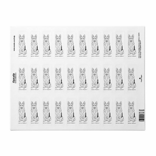 Minimalist German Shepherd Dog Line Art  (Vorne)