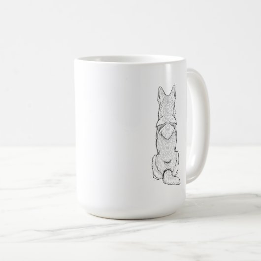Minimalist German Shepherd Dog Line Art  Kaffeetasse (VorderseiteRechts)