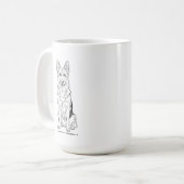 Minimalist German Shepherd Dog Line Art  Kaffeetasse (Vorderseite Links)