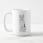 Minimalist German Shepherd Dog Line Art  Kaffeetasse (Links)