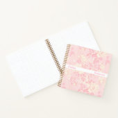 Minimalist gestreifte Soft-Pfirsich-Blumen Quadrat Notizblock (Innenseite)