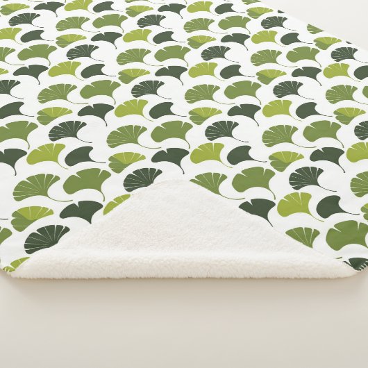Minimalist Ginkgo Leaf Pattern – Nature-Inspired Sherpadecke (3/4)