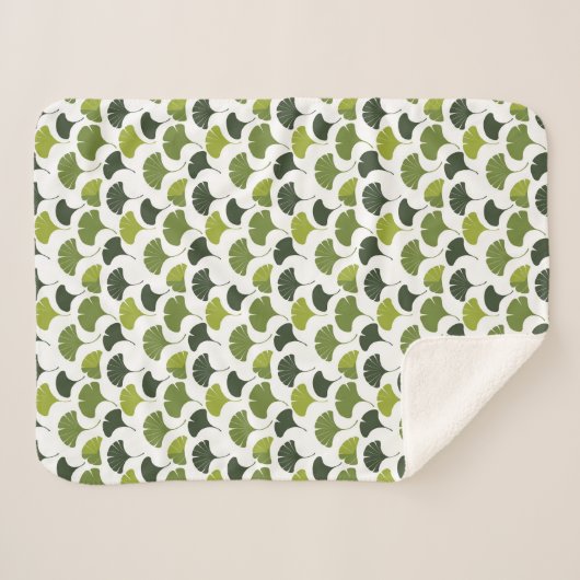 Minimalist Ginkgo Leaf Pattern – Nature-Inspired Sherpadecke (Vorderseite (Horizontal))