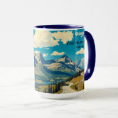 Minimalist Glacier National Park Peak Custom Tasse (VorderseiteRechts)