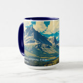 Minimalist Glacier National Park Peak Custom Tasse (Vorderseite Links)