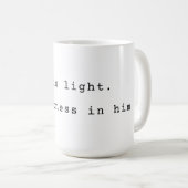 Minimalist God is Light Coffee Mug Kaffeetasse (VorderseiteRechts)