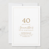 Minimalist Gold 40. Geburtstag