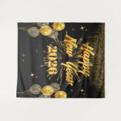 Minimalist Gold And Black New Year Backdrop Wandteppich (Vorderseite (Horizontal))