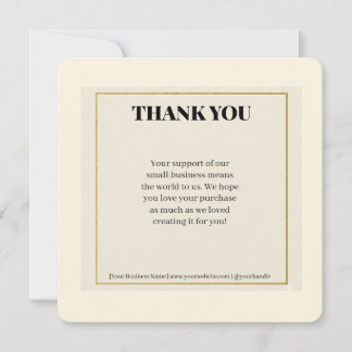 Minimalist Gold Border Luxury Business Thank You P Feiertagskarte