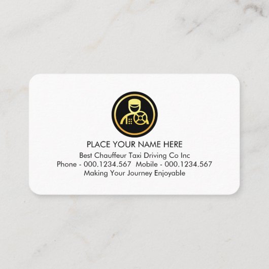 Minimalist Gold Chauffeur Line Visitenkarte (Rückseite)