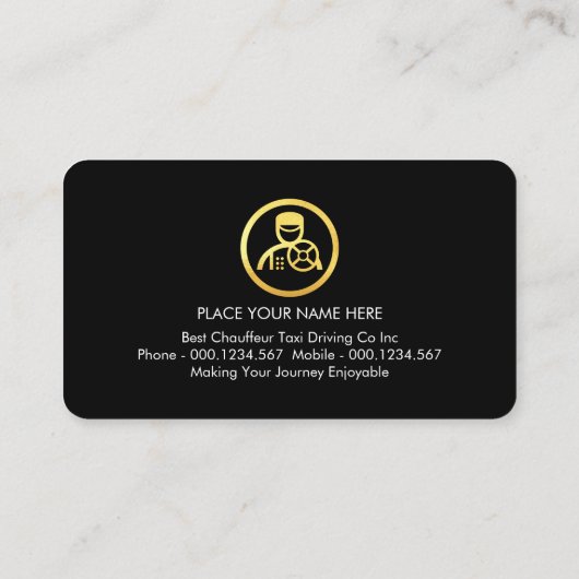 Minimalist Gold Chauffeur Line Visitenkarte (Rückseite)