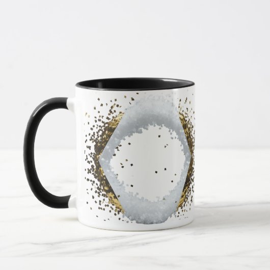 Minimalist Gold Diamond Frame White Confetti Combo Tasse (Links)