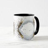 Minimalist Gold Diamond Frame White Confetti Combo Tasse (VorderseiteRechts)