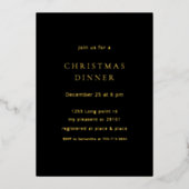 Minimalist Gold Foil Christmas Dinner Folieneinladung (Vorderseite)