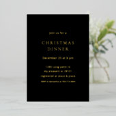 Minimalist Gold Foil Christmas Dinner Folieneinladung (Stehend vorne)