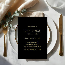 Minimalist Gold Foil Christmas Dinner Folieneinladung