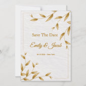 Minimalist Gold Frame Save The Date Card | Elegant Magneteinladung (Vorderseite)