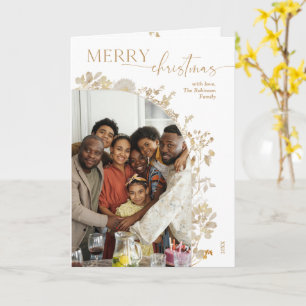 Minimalist Gold Frohe Weihnachten Foto Karte