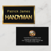 Minimalist Gold Handyman Signage Frame Visitenkarte (Vorne/Hinten)
