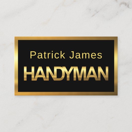 Minimalist Gold Handyman Signage Frame Visitenkarte (Vorderseite)