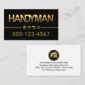 Minimalist Gold Handyman Tools Line Visitenkarte (Vorne/Hinten)