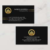 Minimalist Gold Lines CEO Founder Visitenkarte (Vorne/Hinten)