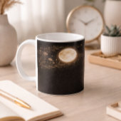 Minimalist Gold Moon & Constellation Black Mug Kaffeetasse