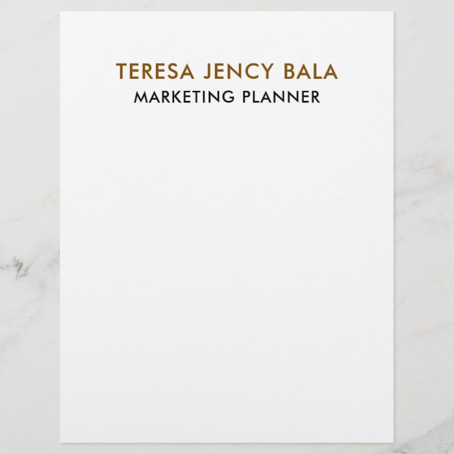 Minimalist Gold Professional Elegant letterhead Briefbogen (Vorderseite)